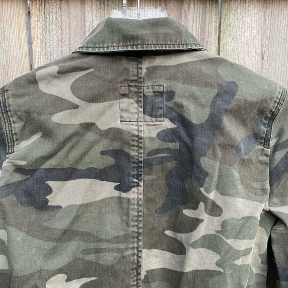 Abercrombie Camo Military Jacket Womens Patch Utility Casual Coat Green Small - Picture 8 of 14
